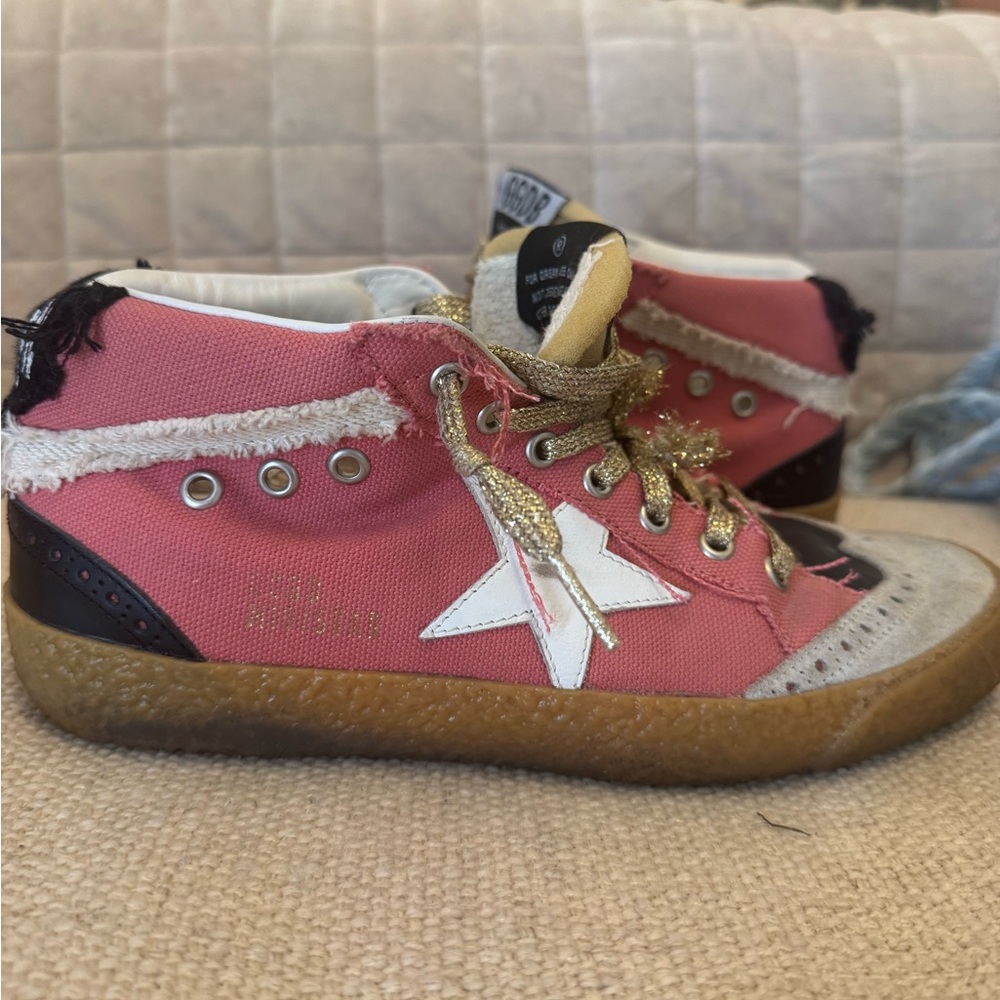 Golden Goose Pink and Gold Kids Sneakers